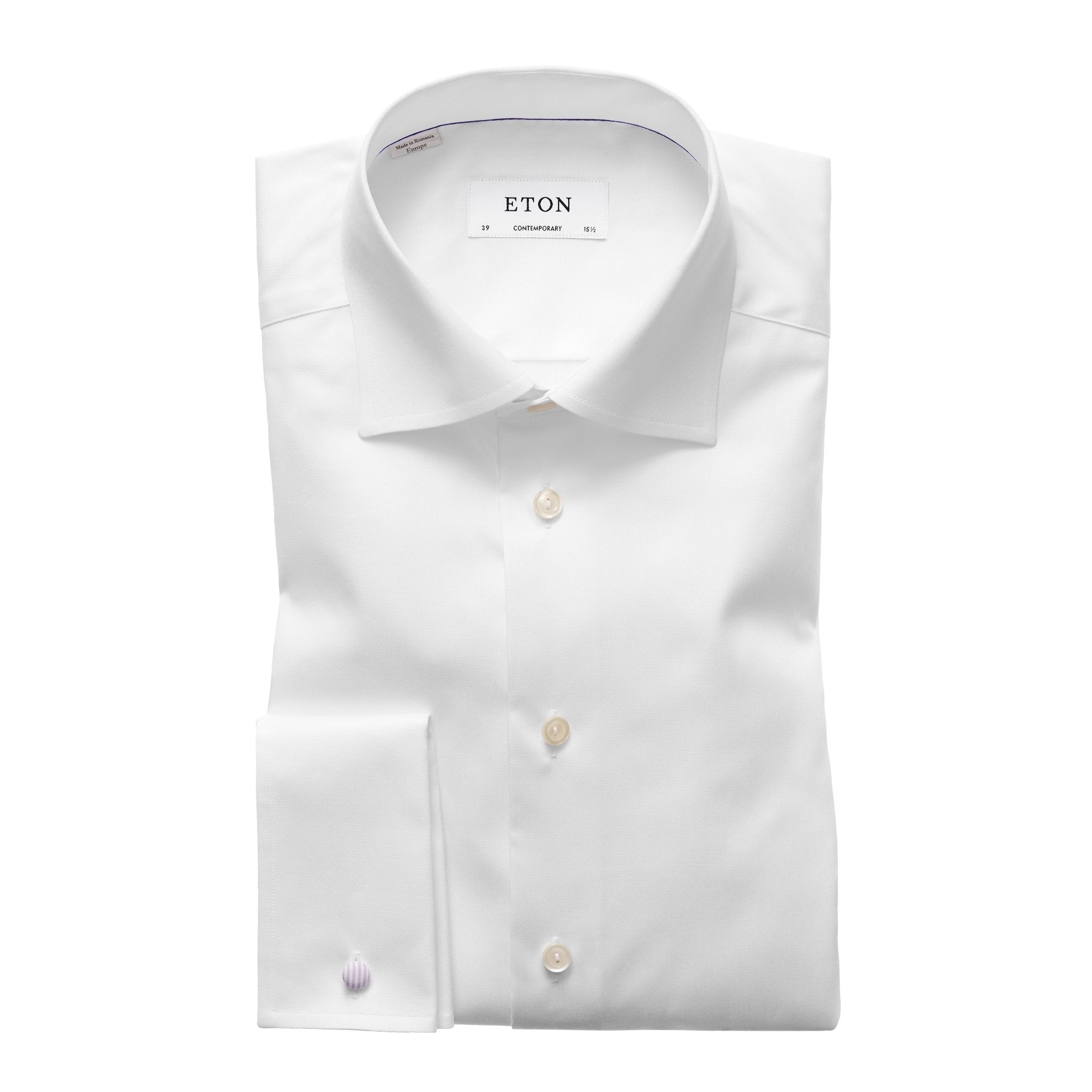 Contemporary fit hemd met cut away kraag en dubbele manchette 692
